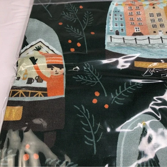 Anthropologie Christmas Holiday Green Dish Towel Joy World Snow Globe New in Pkg - Picture 8 of 9